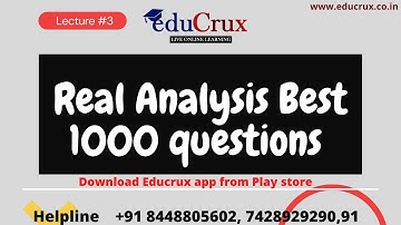 #3Real Analysis Best 1000 Questions|CSIR NET Mathematics|GateMathematics|IITJAMMaths|M.Sc. Entrances