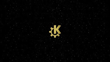 KDE Gold logo, in space, sound, loop, Free