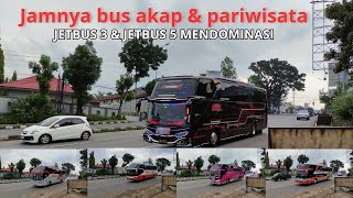 Bonus BASURI !! dominasi bus pariwisata & bus akap di minggu sore