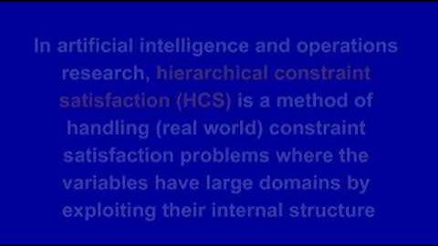 Excursus - What is Hierarchical Constraint Satisfaction