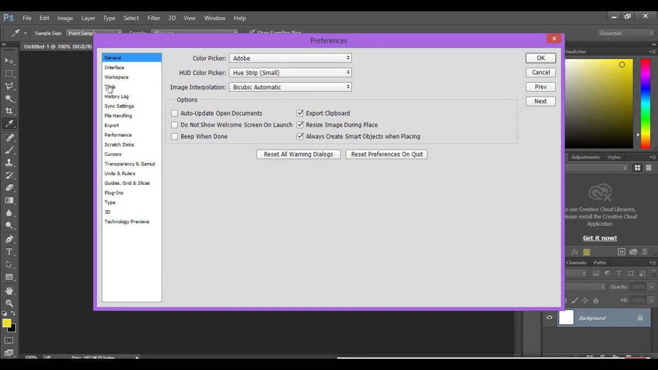 Preference Settings | Photoshop CC Beginner's Tutorial