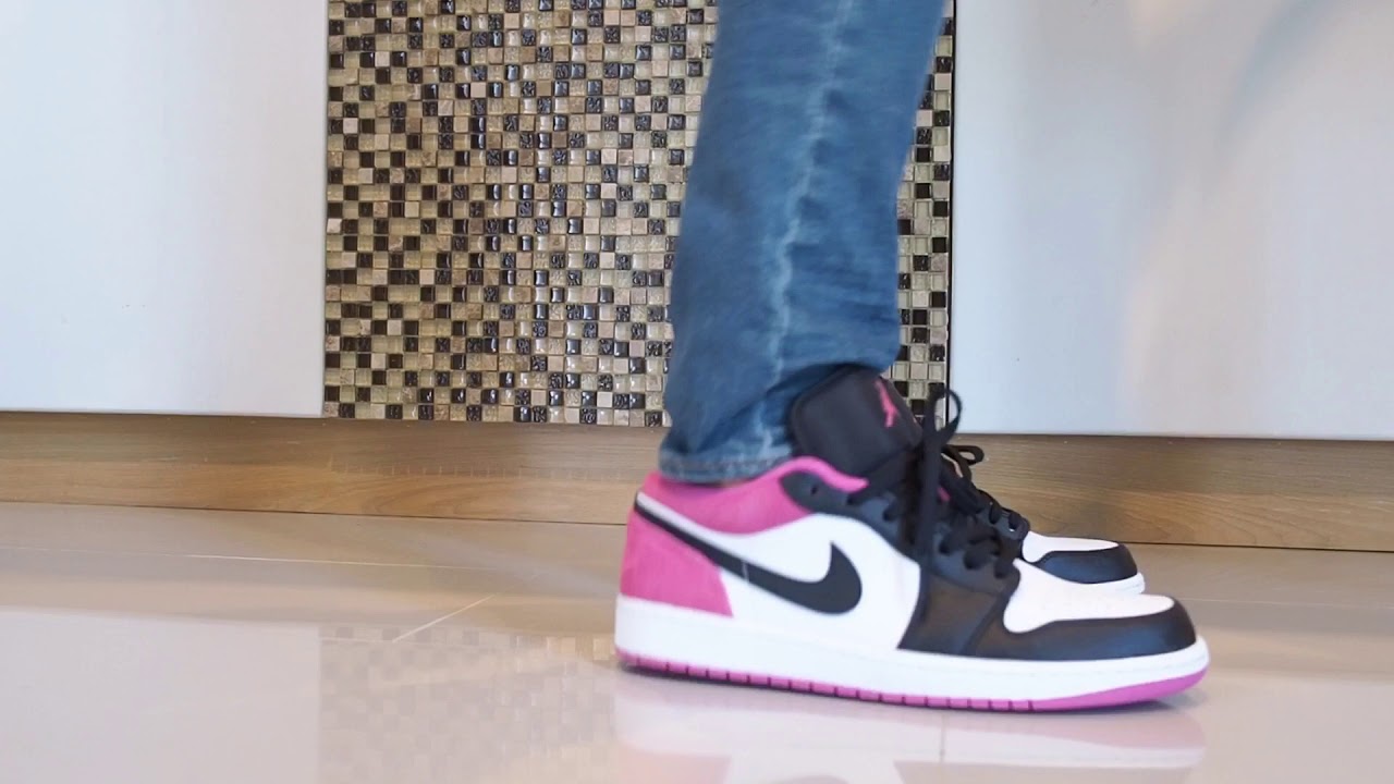 Nike Air Jordan 1 Low Fuchsia on Feet 