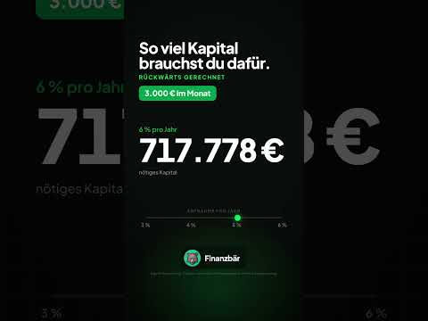 So viel Kapital brauchst du für 3.000 € im Monat 💰 #finanzen #shorts