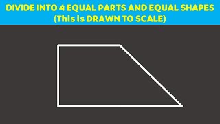 Divide Into 4 Equal Parts And Equal Shapes - Lateral Thinking Puzzle