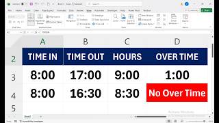 How To Calculate logical over time formula in excel