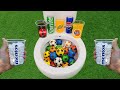 Football VS Popular Sodas !!!! Pepsi, Coca Cola, Fanta, Sprite, Yedigün and Mentos in the toilet