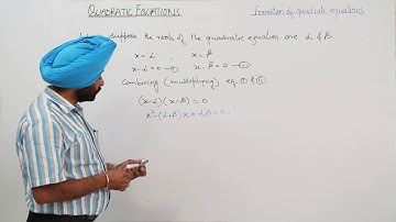 Best Free l ICSE l CLASS 11 l MATH l QUADRATIC EQUATIONS l Formation of Quadratic Equation l L14