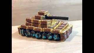 СЛАДКИЙ ПОДАРОК СВОИМИ РУКАМИ. ПОДАРОК ДЛЯ МУЖЧИНЫ . ТАНК ИЗ КОНФЕТ.
