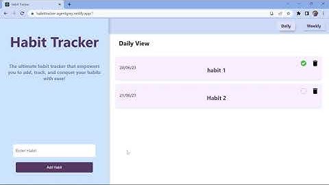 Habit Tracker || Coding Ninjas || React Skill Test