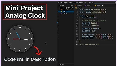 Analog Clock Mini Project using HTML, CSS and JavaScript | Real Time Clock Tutorial 2025