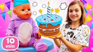 День рождения куклы Беби Бон 🥳🎁 Готовим торт из Плей До! Сборник игры в куклы дочки матери