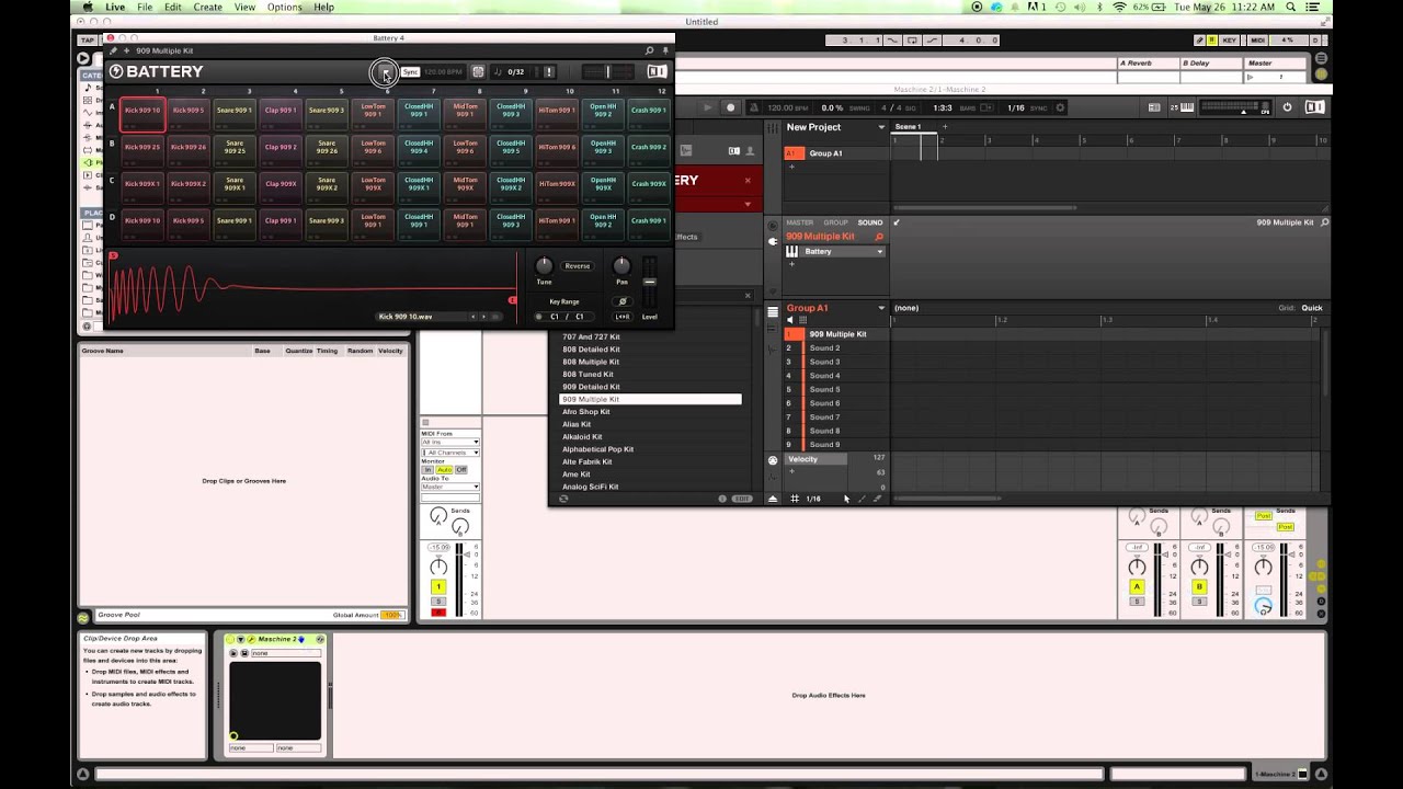 Recording and playing MIDI clip from Maschine 2.3 into Ableton ...