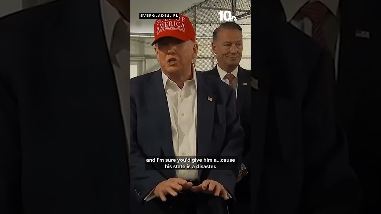 Trump tours controversial 'Alligator Alcatraz' migrant detention facility in Florida Everglades