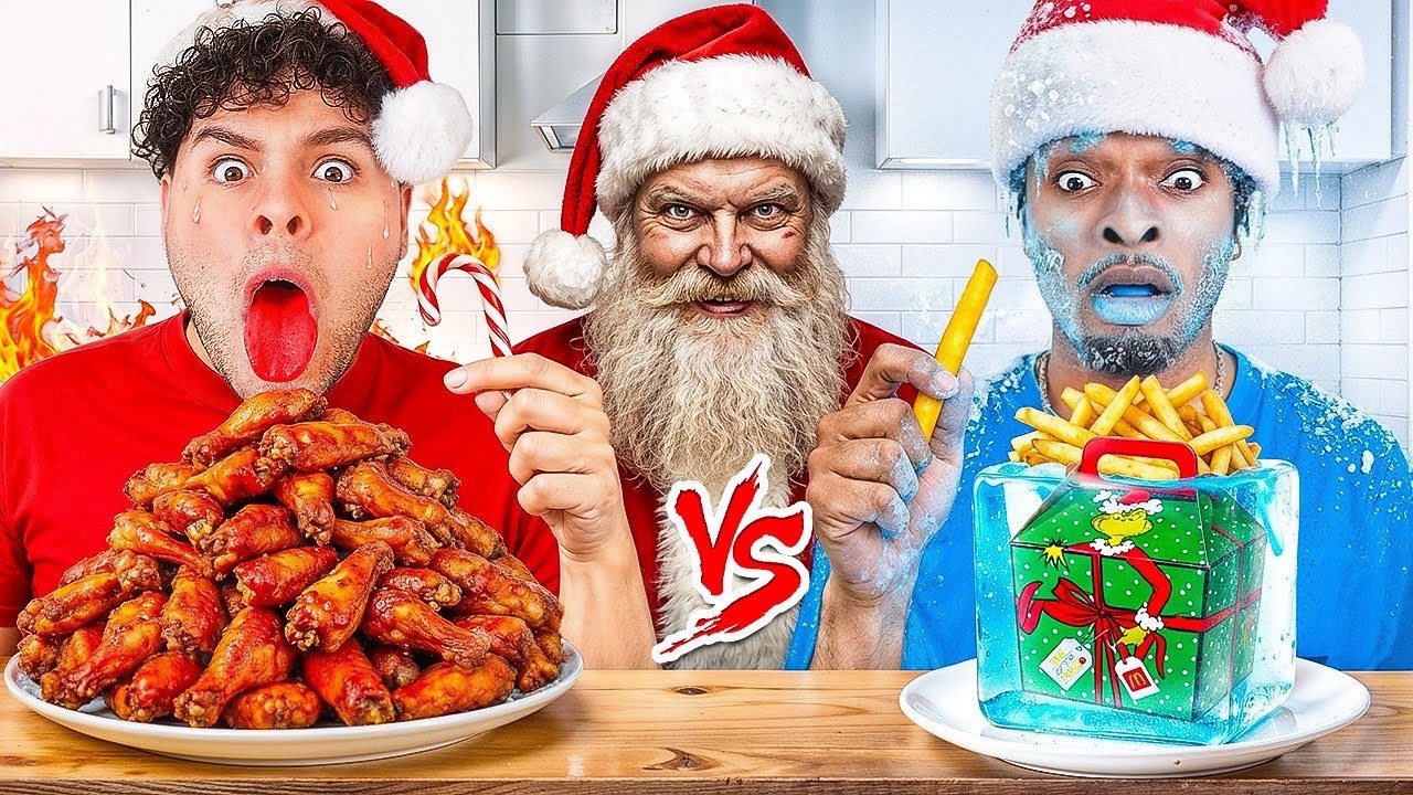 Рождественский кулинарный челлендж: горячая еда против ледяной! (плохая идея)