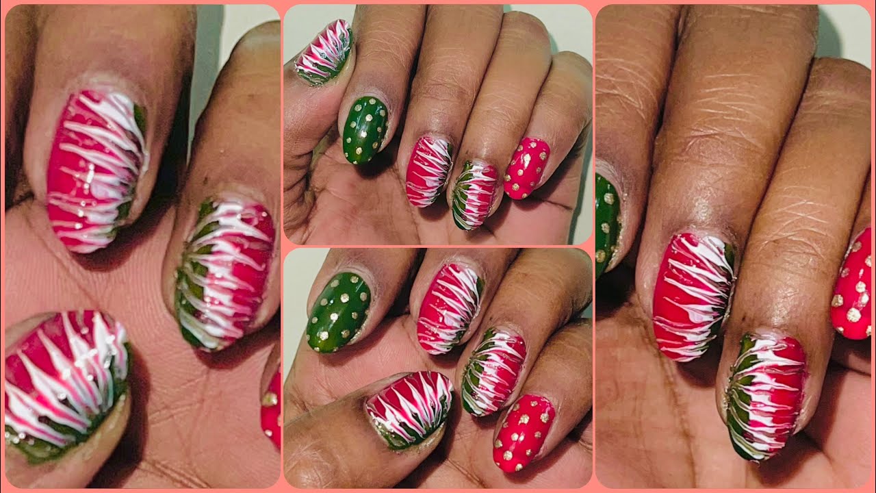 Easy drag marble nail art idea for beginners 