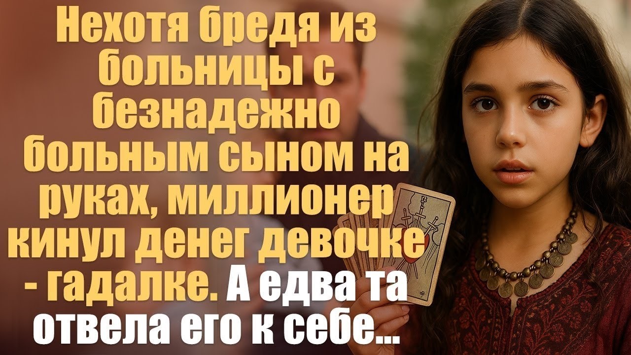 Нехотя бредя из больницы с безнадежно больным сыном на руках, миллионер кинул денег девочке-гадалке.