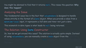Understanding valueAsDate for datetime-local Inputs in HTML
