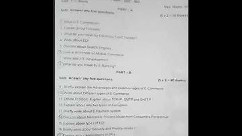 5th Sem  3rd year B.com E-commerce  Question paper March 2022 Osmania University