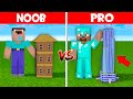 Minecraft NOOB vs PRO: NOOB BUILD THIS GIANT SKYSCRAPER HOUSE IN ONE BLOCK! (Animation)