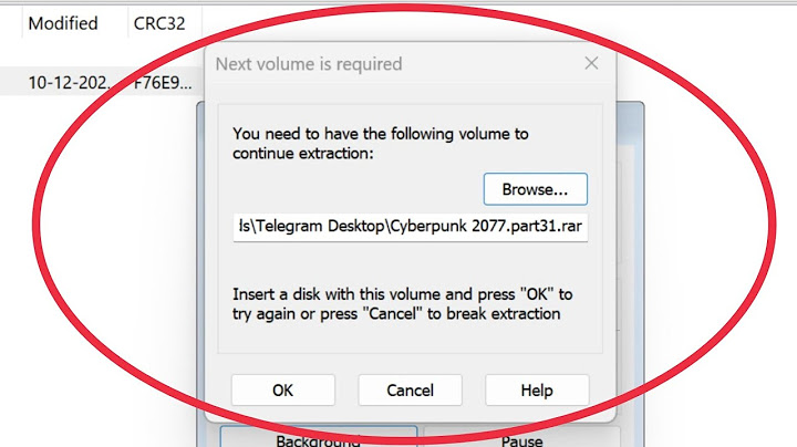 Lỗi next volume is required khi giải nén file năm 2024