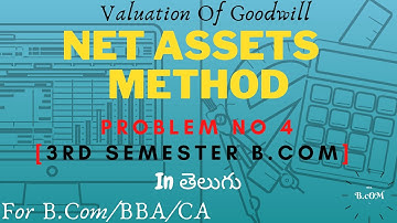 Net Assets Method | Valuation Of Shares In Telugu | Problem No 4 | 3rd Semester B.Com |