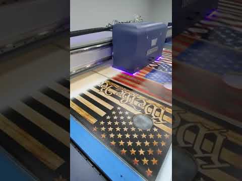 UV printing Cornhole board tops.