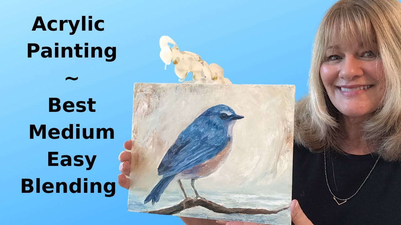 How to blend acrylic paints like oil paints/Retarder medium for acrylic  paints/Easy colour blending 