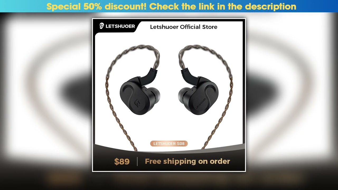 Letshuoer S08 Fourth Generation in Ear Monitor Dualcoil 13mm Planar Magnetic Driver HiFi Wired in