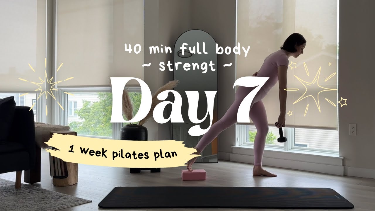 DAY 7 – 1 Week Pilates Inspired Plan | 40 Min Strength | verbal Guidance