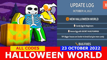 NEW UPDATE CODES *HALLOWEEN WORLD* [UPDATE 19] ALL CODES! Mining Clicker Simulator ROBLOX