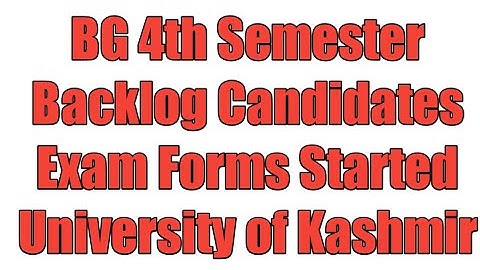 BG 4th Semester Exam Forms Open University of Kashmir