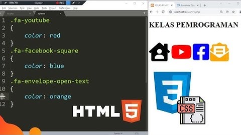 TUTORIAL CARA MENAMBAHKAN ICON SOCIAL MEDIA DI CSS (TEKNIK DASAR CSS - ICON) #css #css3 #htmlcss