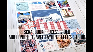 Scrapbook Process Video - Multi Photo Grid Layout / Elle