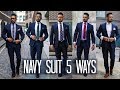 How to Wear a Navy Suit 5 ways | Men's Style & Fashion Lookbook