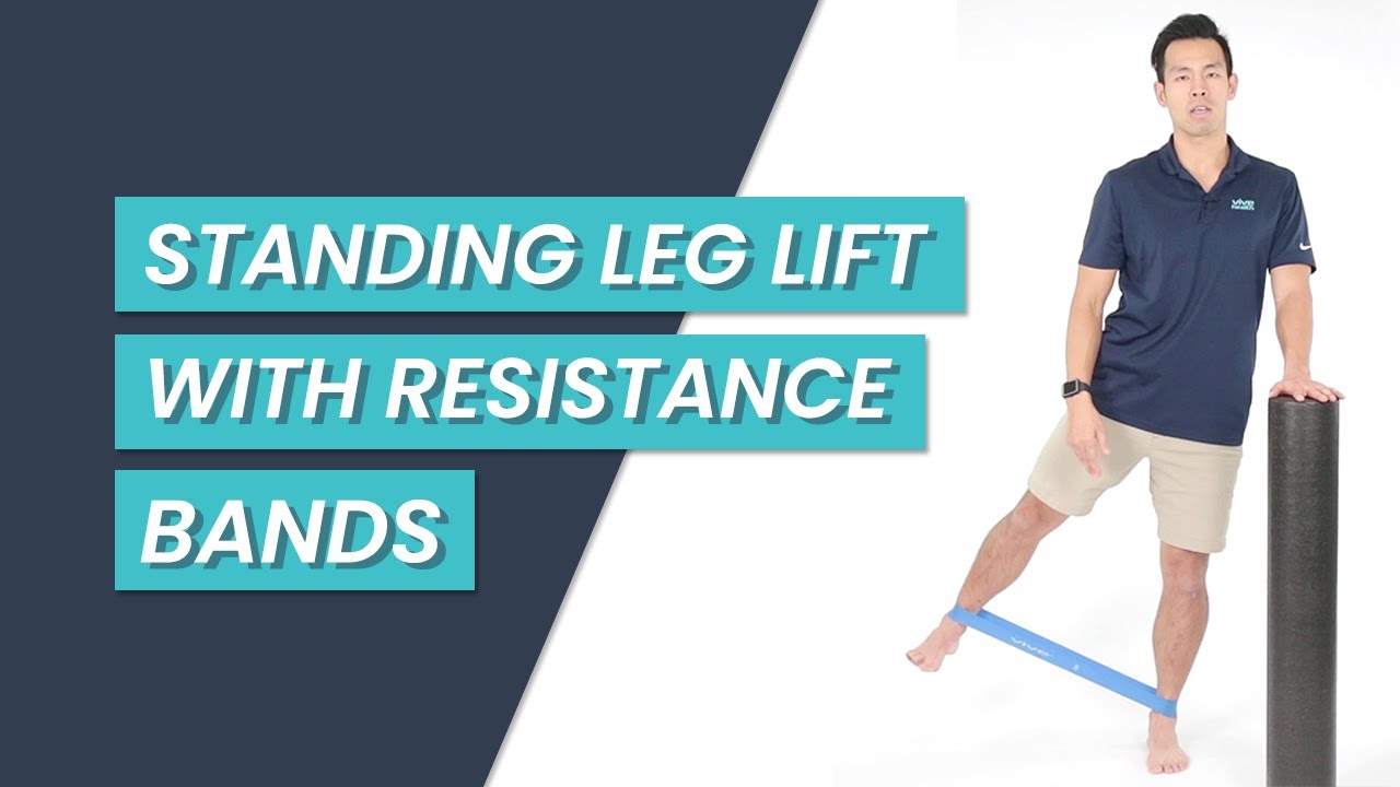 Standing Leg Lifts with Resistance Bands 