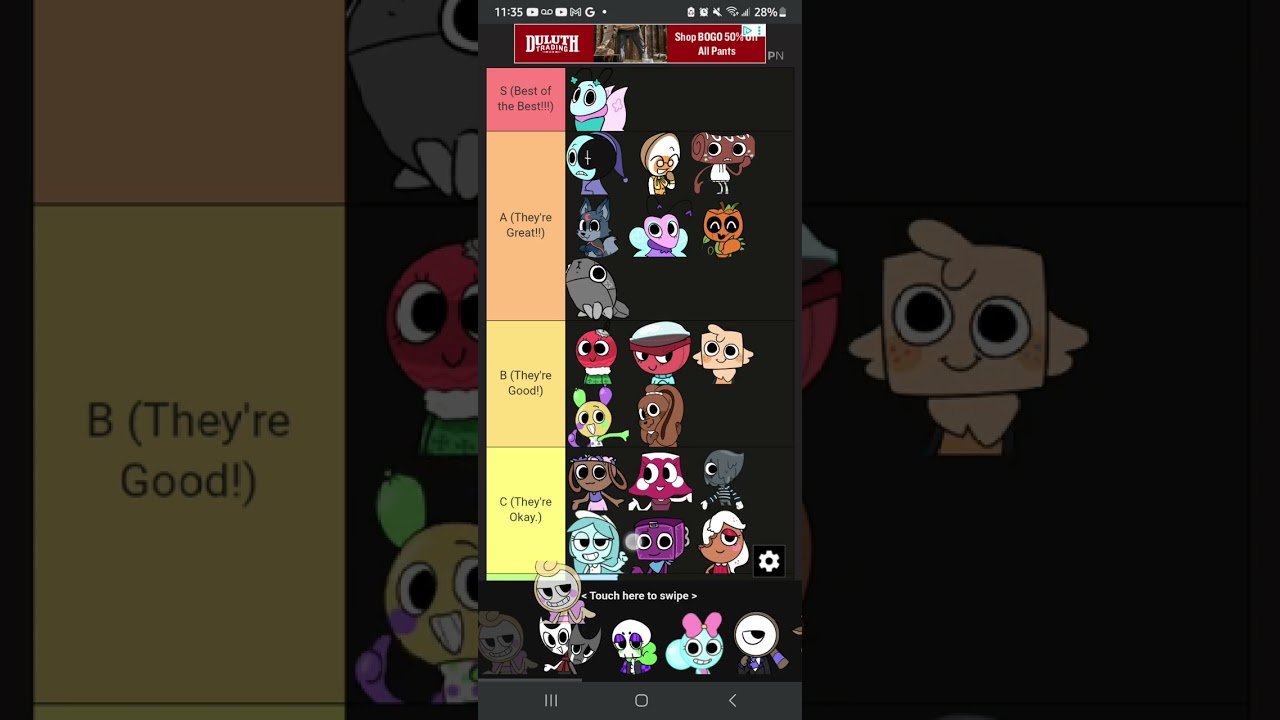 Rating toons toD, F, E, C, B, A, S, G