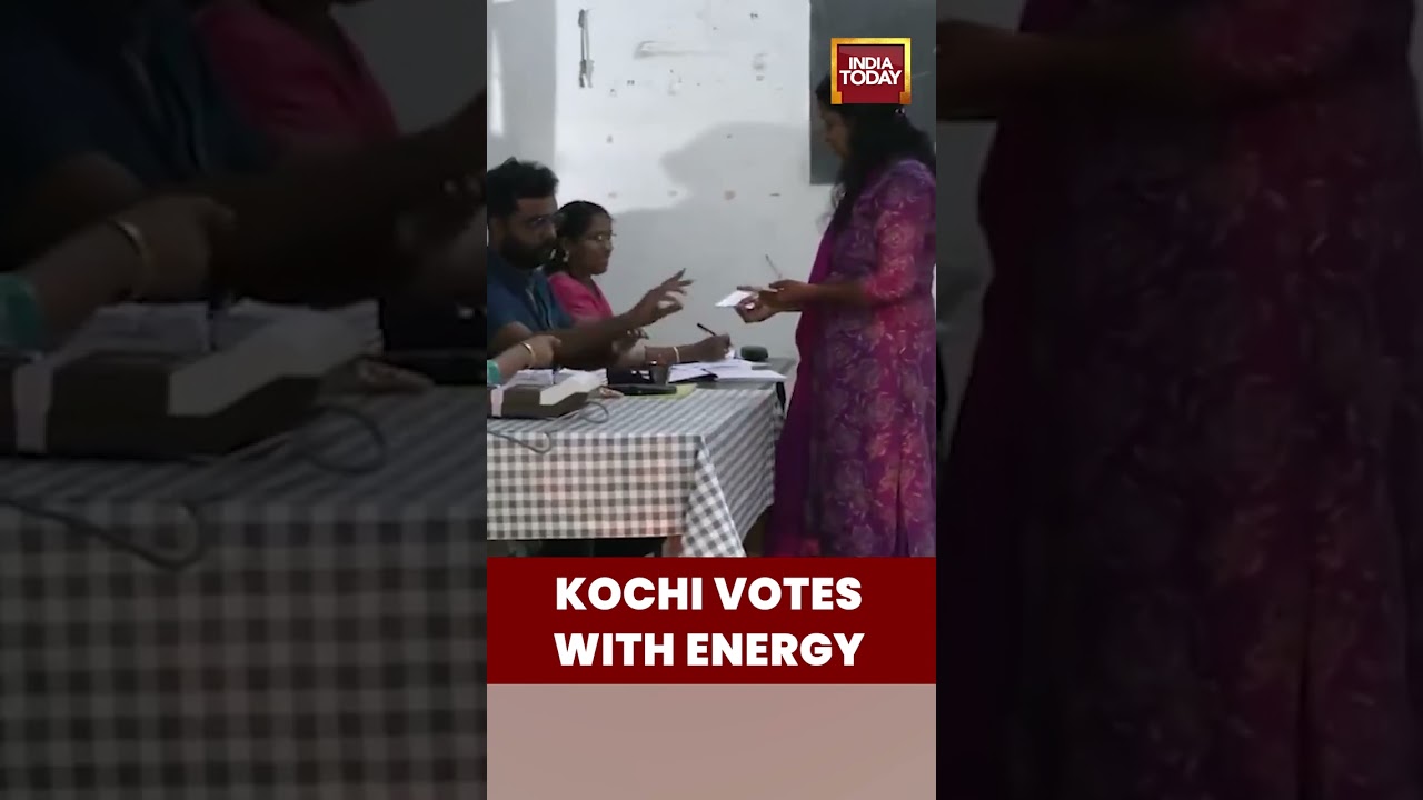 Polling Booth Visuals: Voters Cast Ballots in Kochi for Kerala Local Body Elections | 