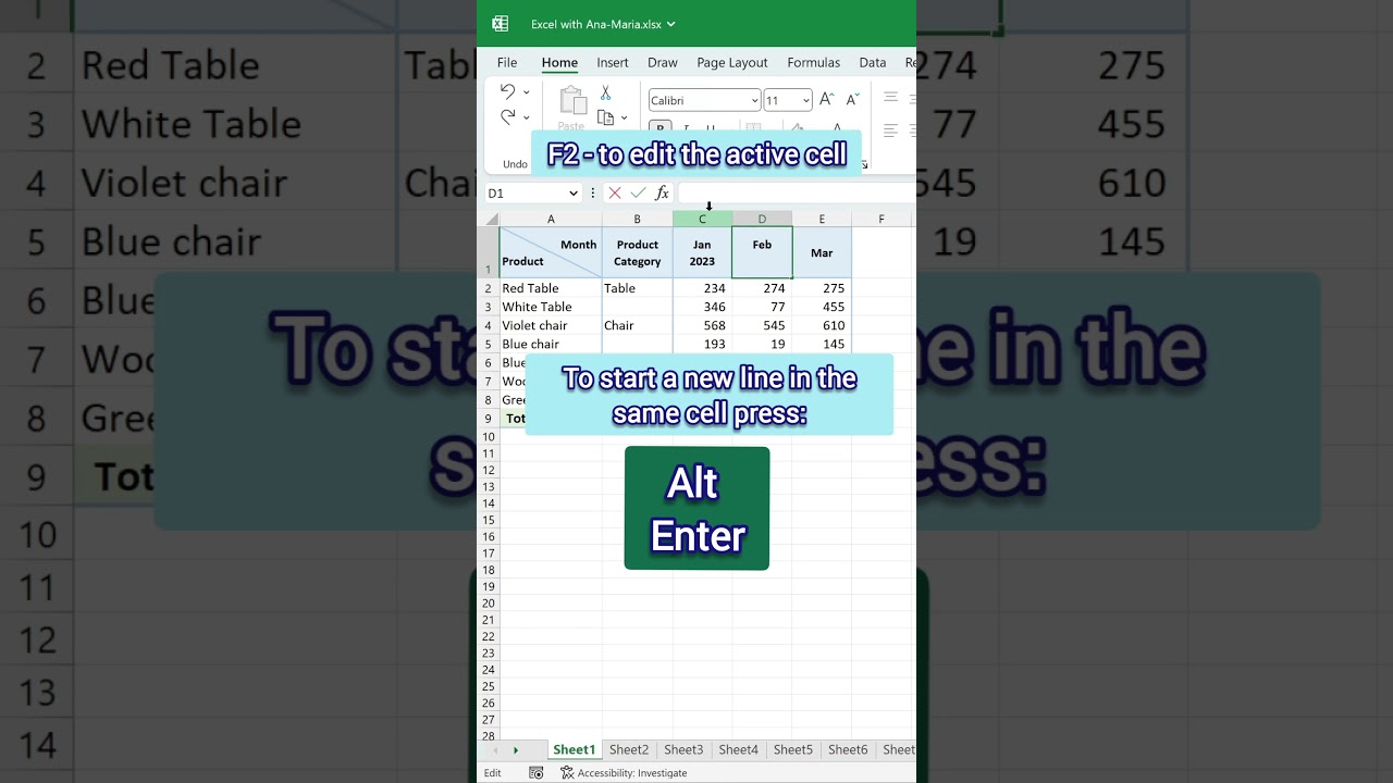 Two useful Excel tips to increase work productivity - Alt Enter & Ctrl Enter 