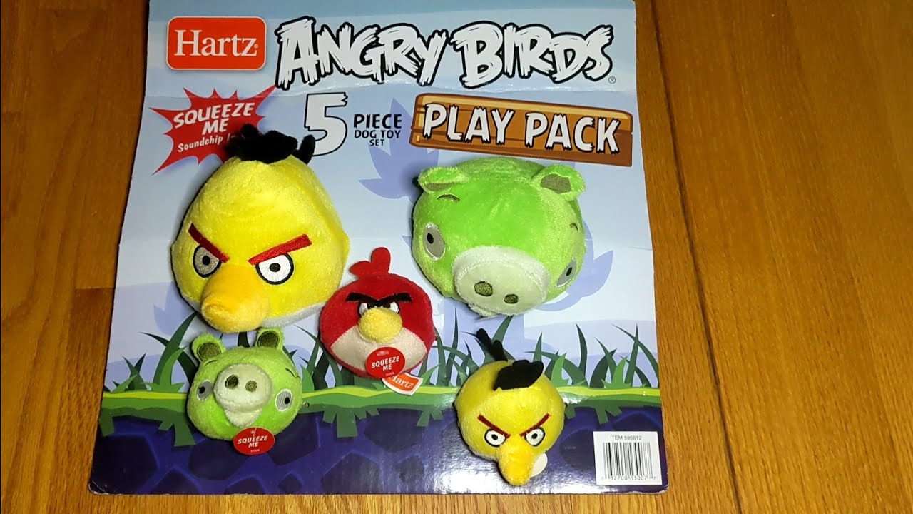 Angry Birds Plush #7 Hartz 5 Piece Dog Toy Set Play Pack | Angry Birds Plush Collection