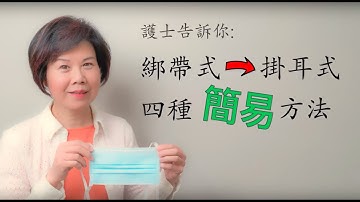 【字幕 & Subtitle】Change Tie-On Mask to Ear-Loop Mask, 4 Easy Ways  [綁帶式口罩]  改為  [掛耳式口罩], 四個簡易方法