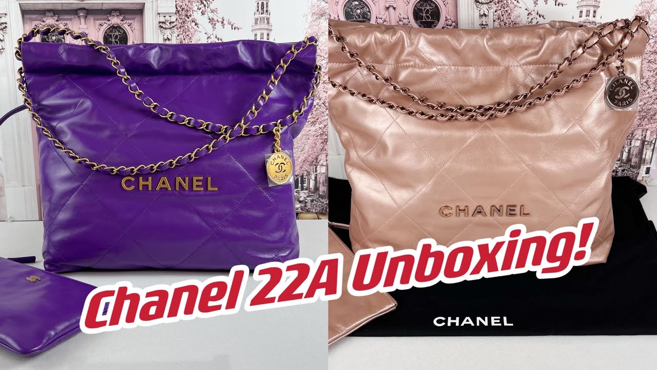 Metallic Color or no? Chanel 22 Bags in 22A Purple and Metallic Pink  Calfskin. 