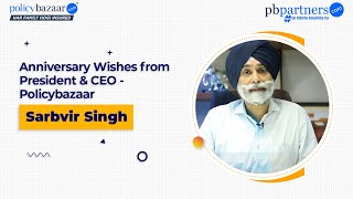 Anniversary Message From Sarbvir Singh, CEO -  Policybazaar