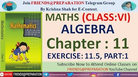 Ex 11.5 Class 6 Maths | Part-1 | Chapter 11 Algebra Exercise 11.5