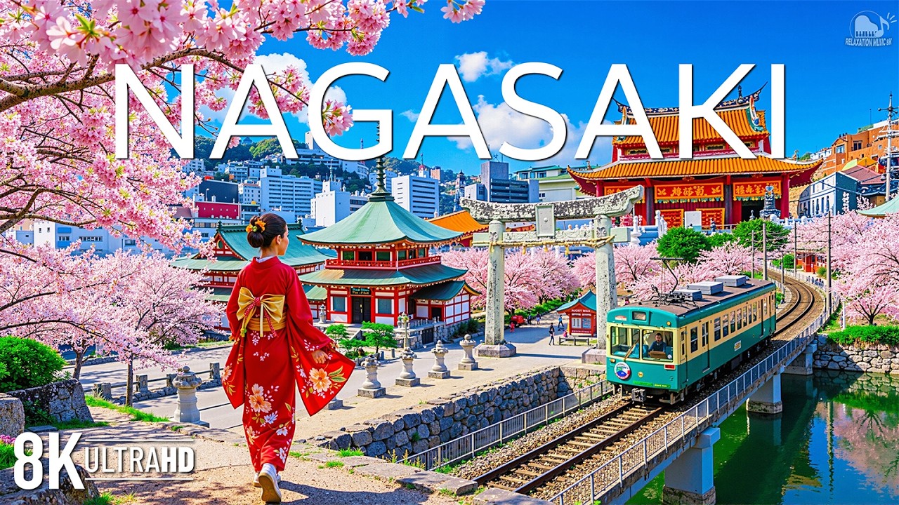 Nagasaki Spring 8K UHD 🌸 Peaceful Japan Spring Scenery & Historic Coastal Views | Video 8K UHD