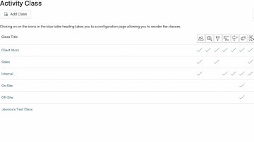 Activity Classes - Accelo