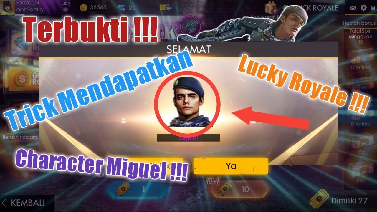 Trick Mendapatkan Karakter Miguel Lucky Royale Youtube
