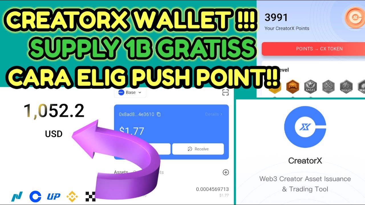 Garapan Baru Airdrop Wallet CreatorX Cara Eligible Push Point Supply 1 B GRATISSS