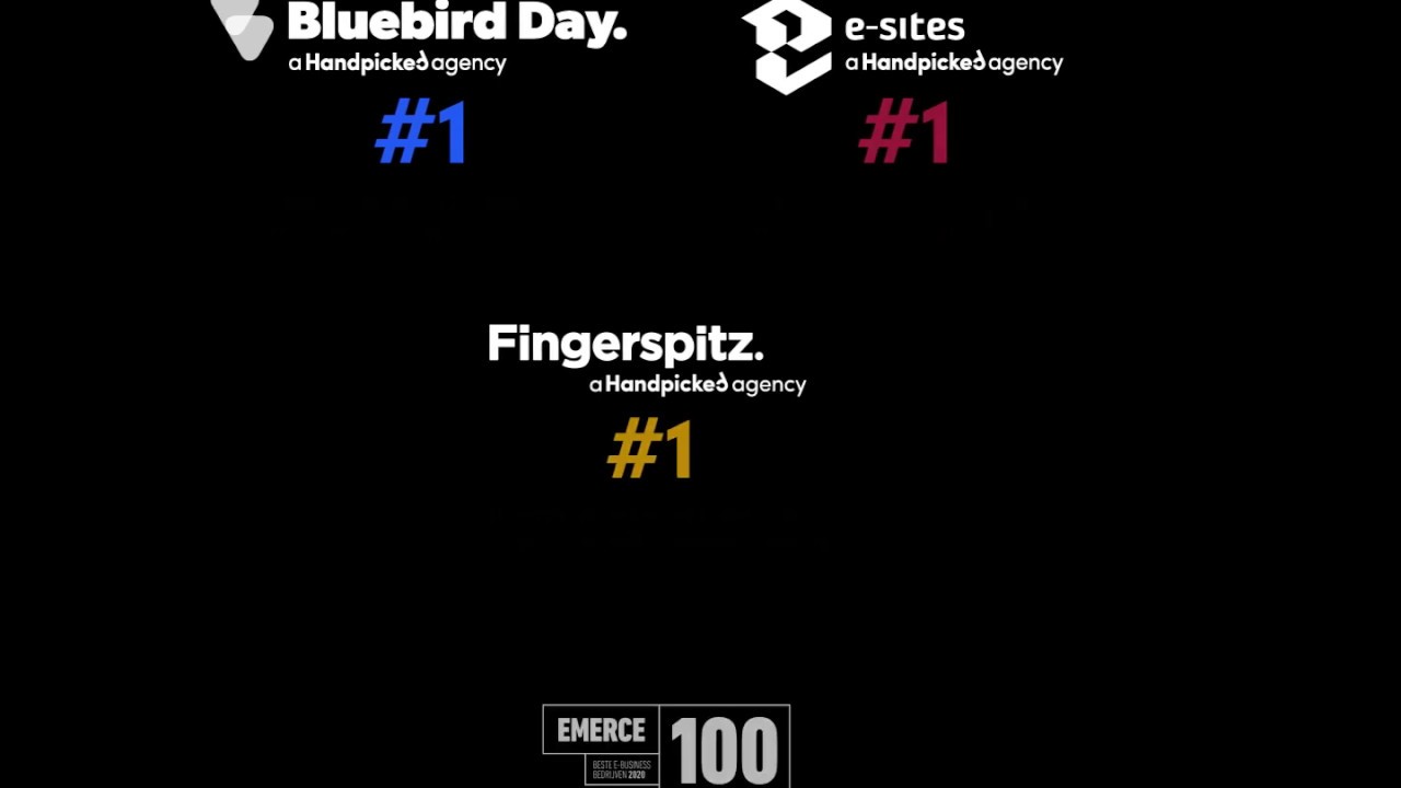 Handpicked agencies 3 keer nr1 in Emerce100
