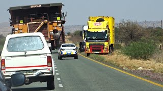 South Africa Today Traffic On The N14 Behind An Overloaded Truck Near Olifantshoek