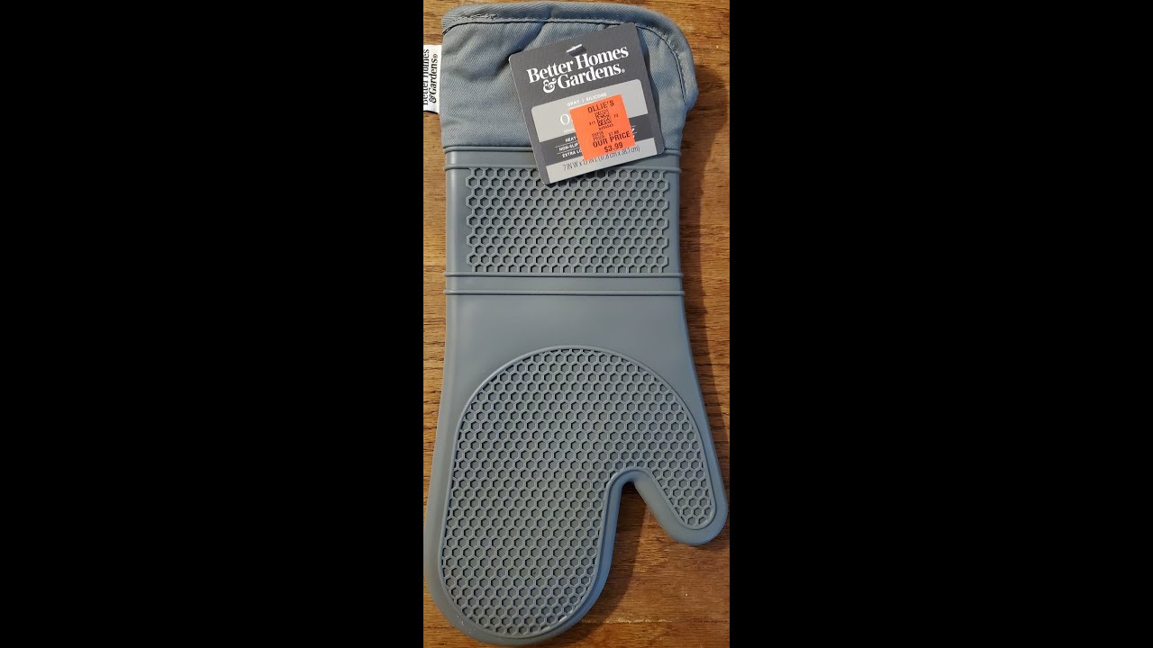 Better Homes & Gardens Honeycomb Silicone Oven Mitt, Grey Flannel